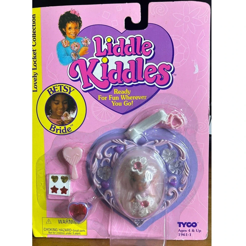 Rare Tyco Liddle Kiddles Betsy Bride Doll Lovely Locket AA 1994 Pink Plastic New